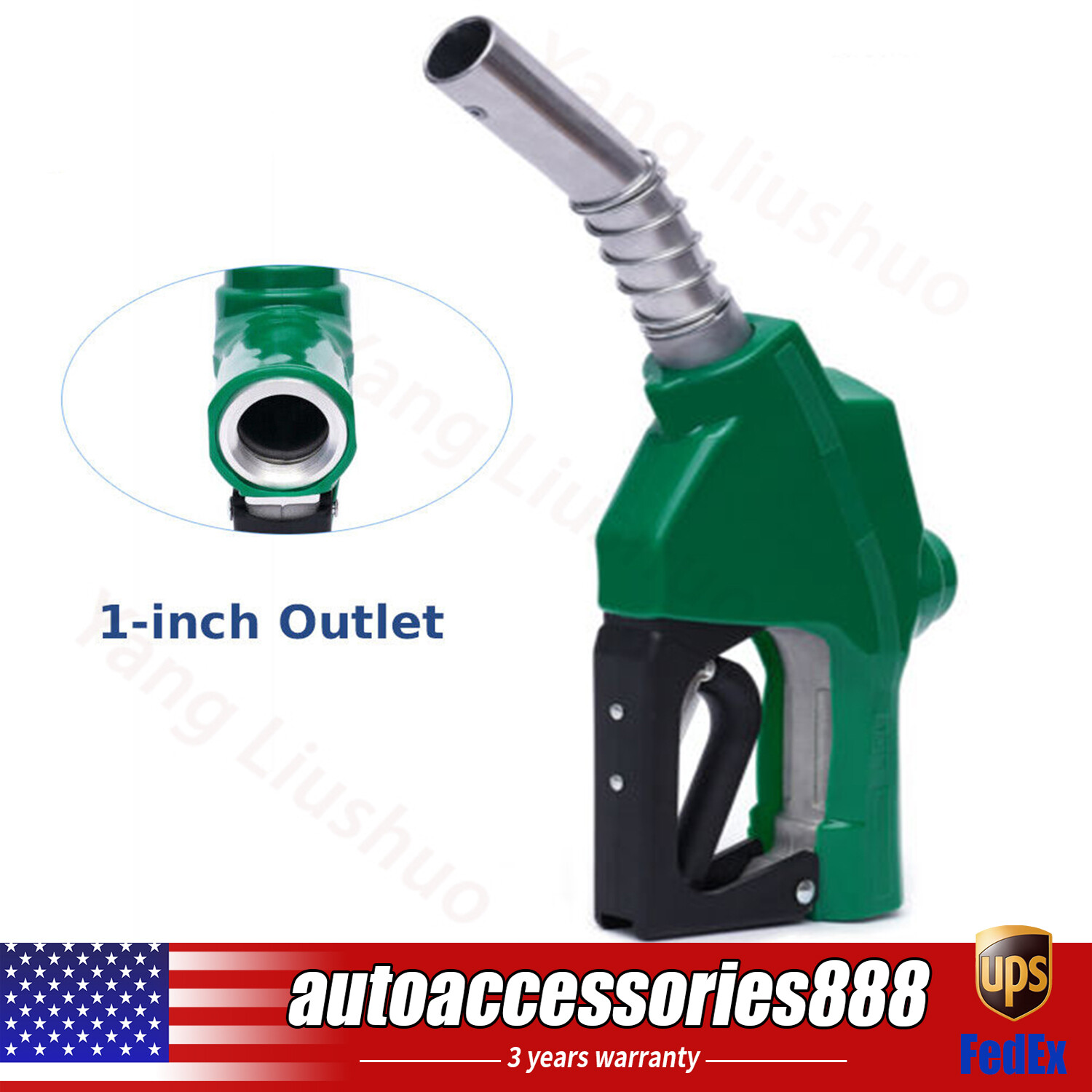 1" Fuel Gun Hose Trigger Nozzle Manual Fits Diesel Oil Dispensing Transfer Pump