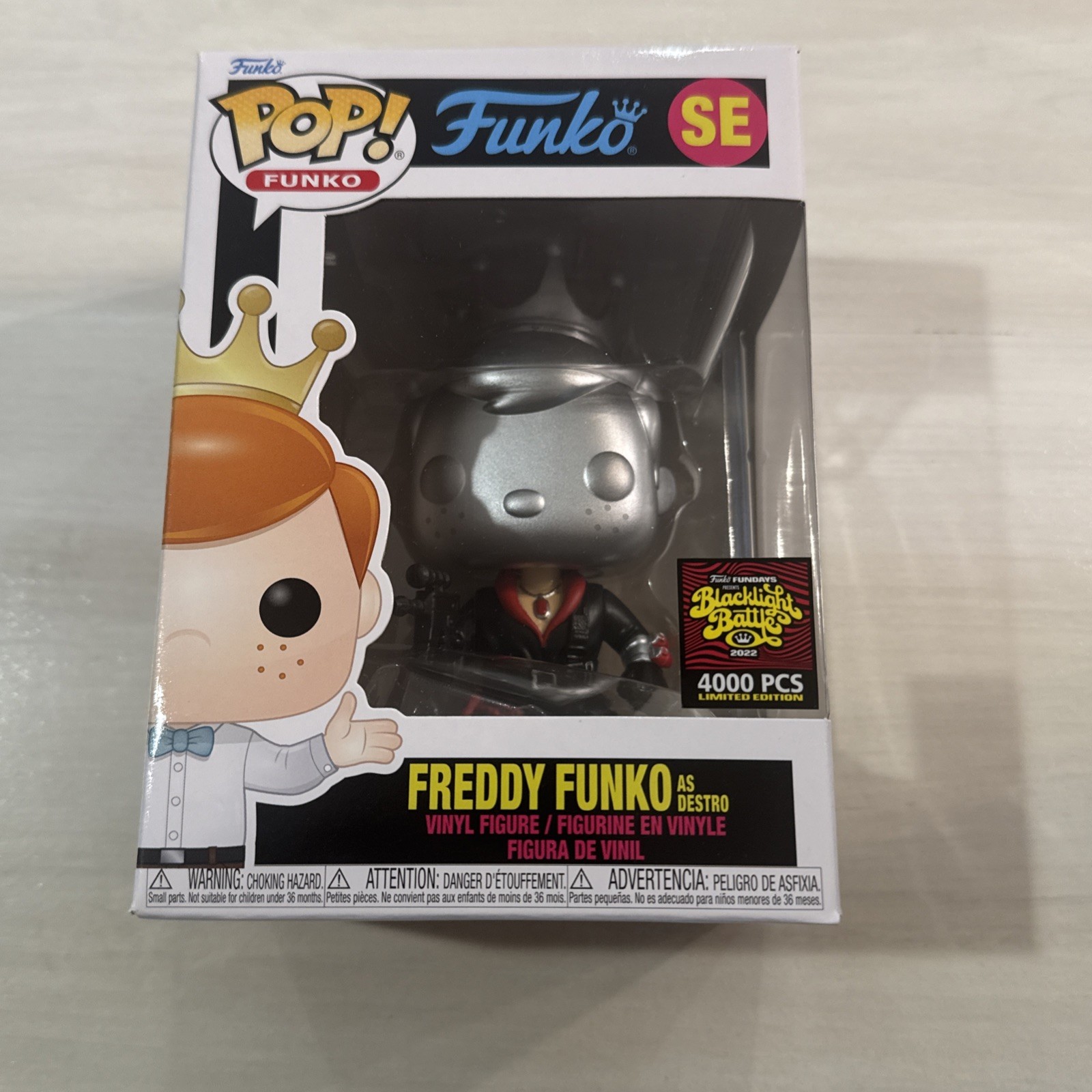 2022 Freddy Funko As Destro (GI Joe) Blacklight- LE 4000 Fundays Exclusive