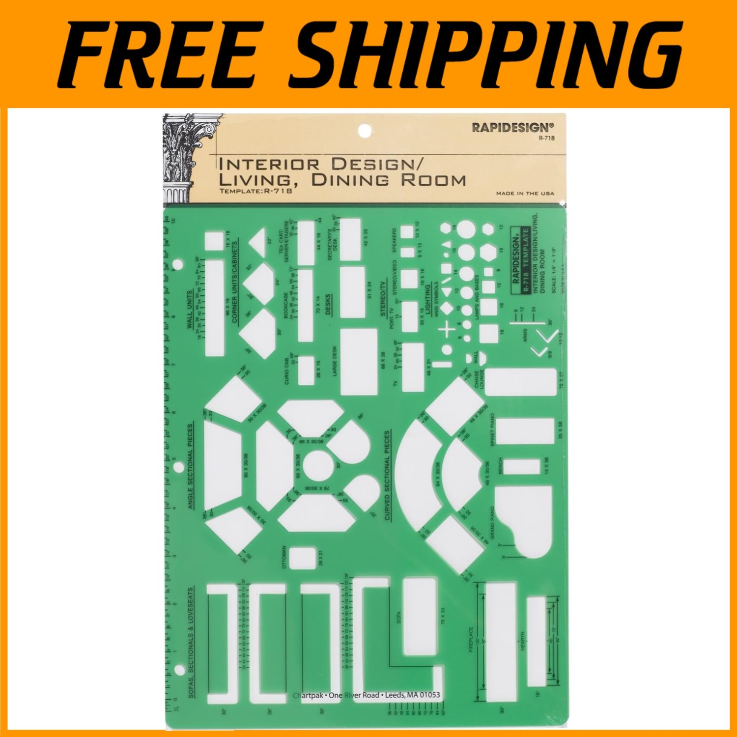 Architectural Drafting Template - Living & Dining Rooms