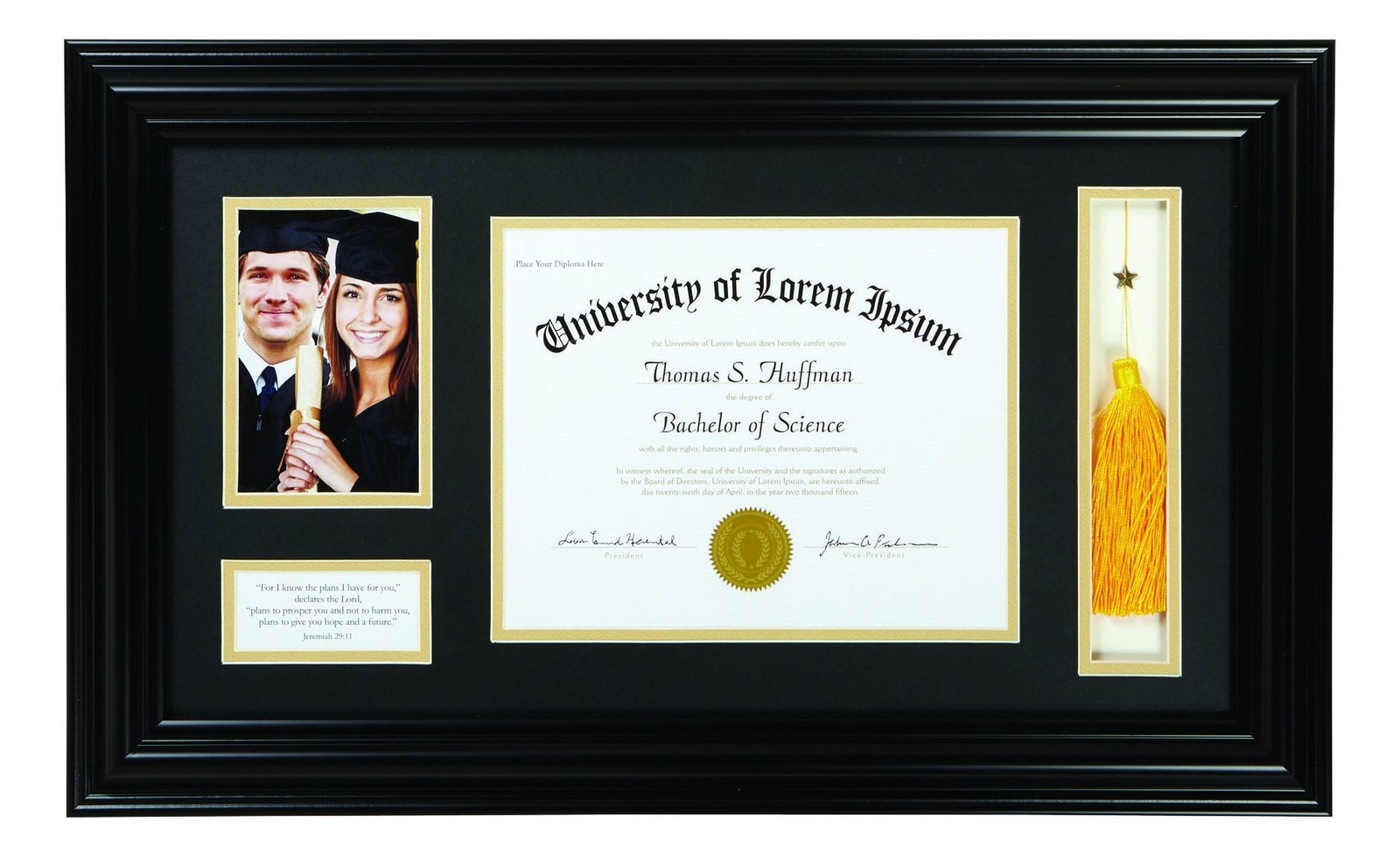 Creative Brands Faithworks Diploma Frame - Photo, Tassel & Certificate Award Hol