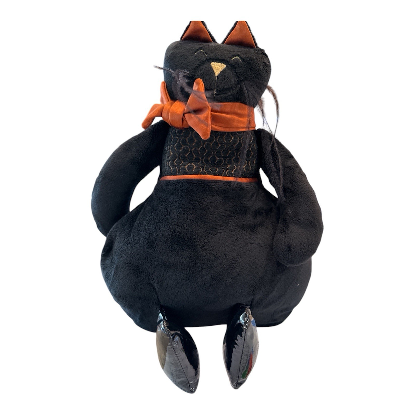 Woof & Poof Black Cat Plush Tags Attached Decor 2015 Halloween With Tags