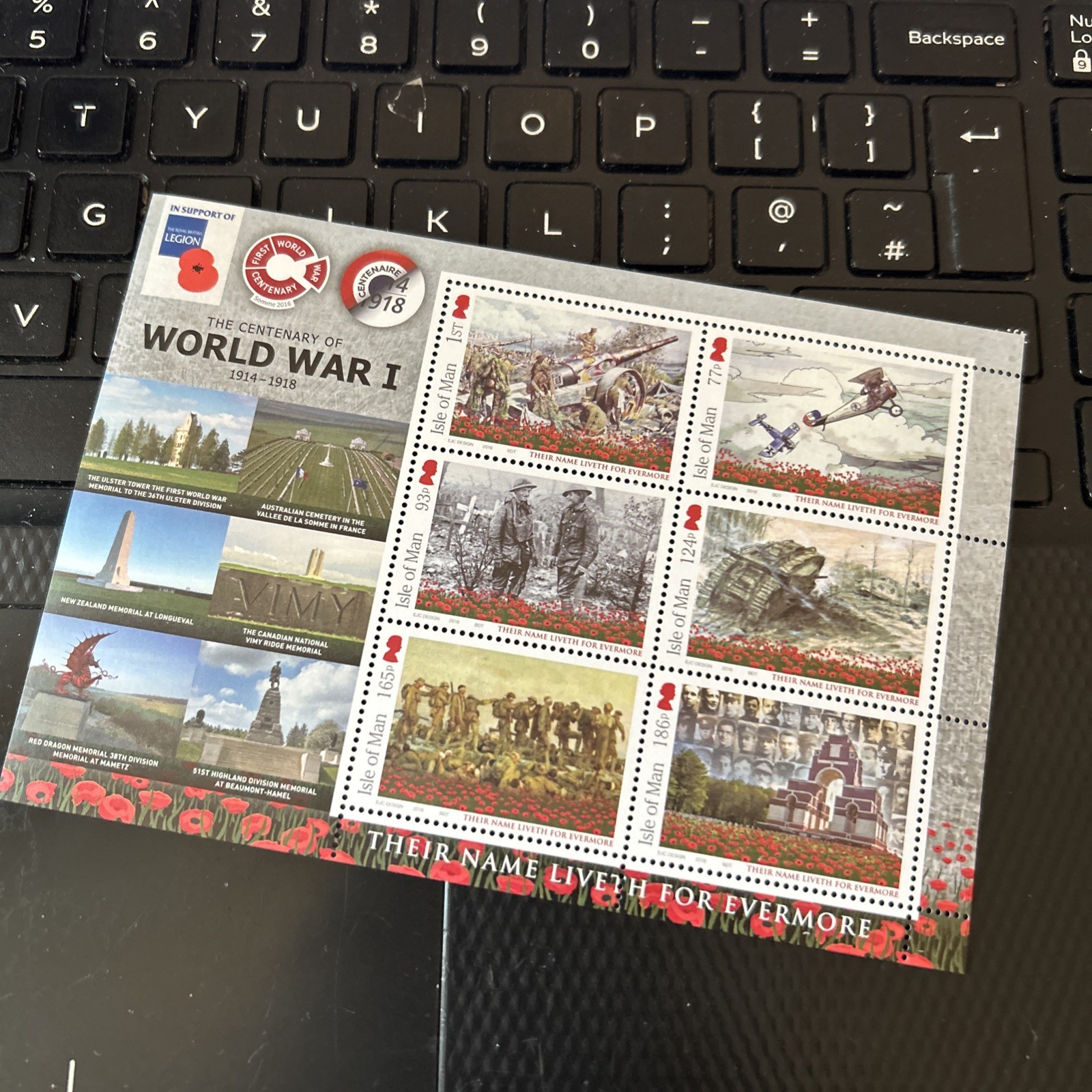 ISLE OF MAN MINT STAMPS 2016 WORLD WAR 1 CENTENARY MINISHEET MNH SCARCE