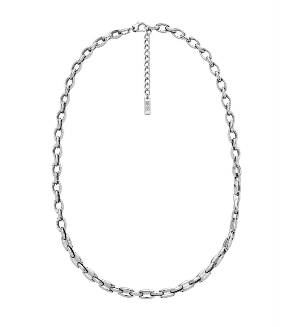 Diesel Men Stainless Steel Chain Necklace Silver Color Dx1582040 Almost unused
