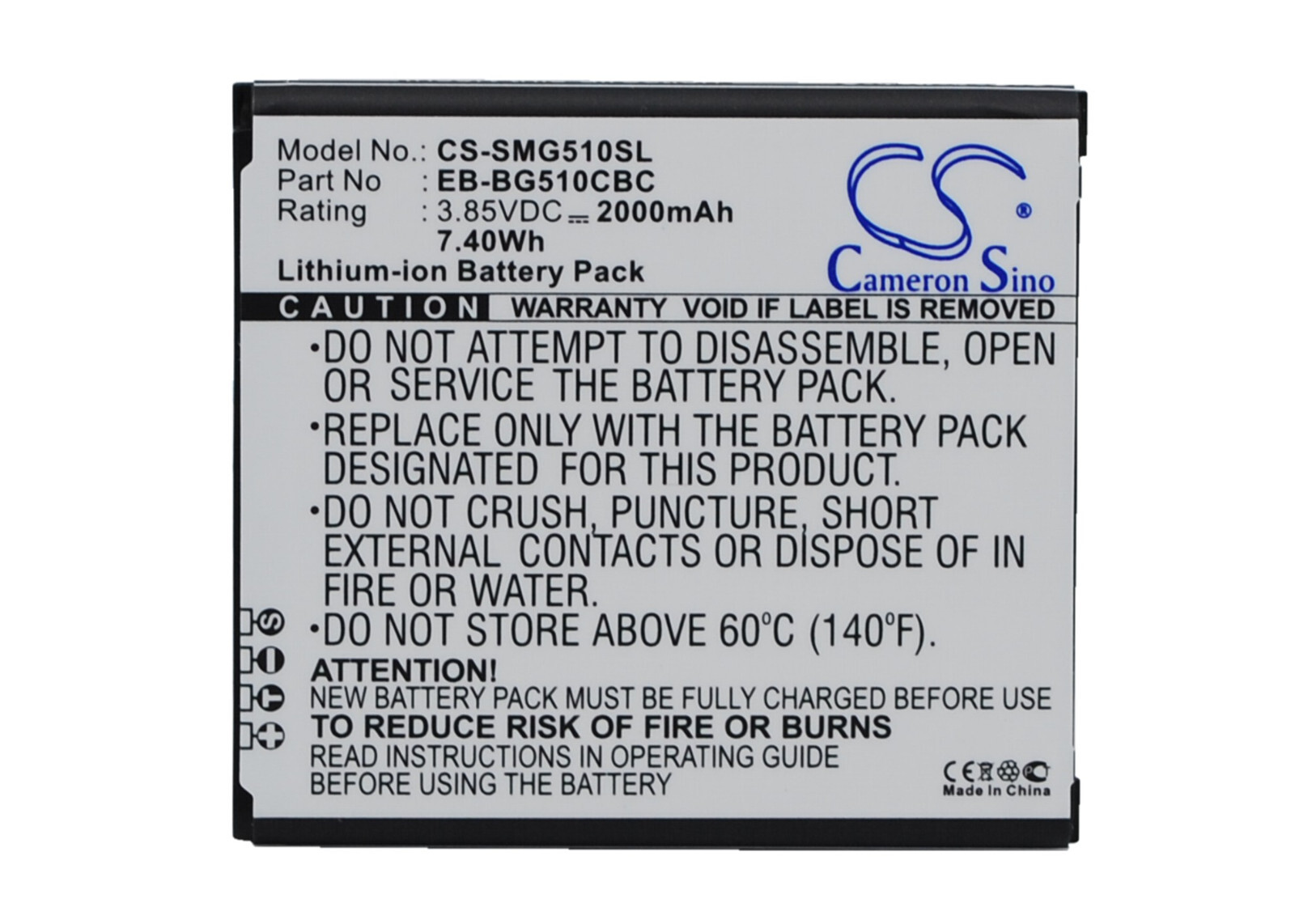 BATTERIE 2000mAh Type EB-BG510CBC For SAMSUNG Galaxy Core Max SM-G5108 G510F