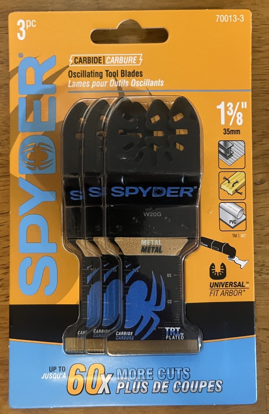 Spyder 3PC 1 3/8" Oscillating Tool Blades - 70013-3