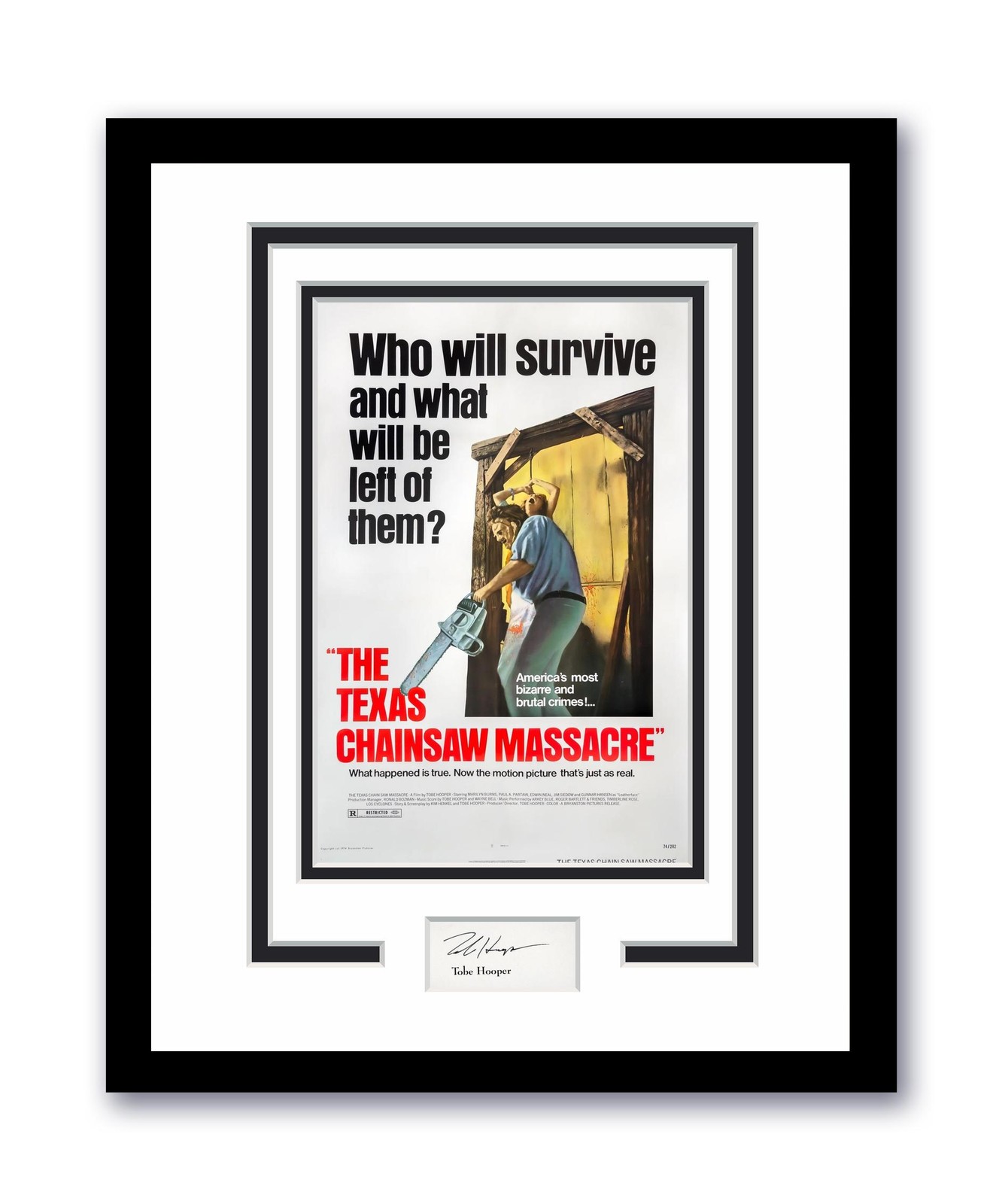 Texas Chainsaw Massacre Tobe Hooper Autographed 11x14 Framed Photo Horror ACOA