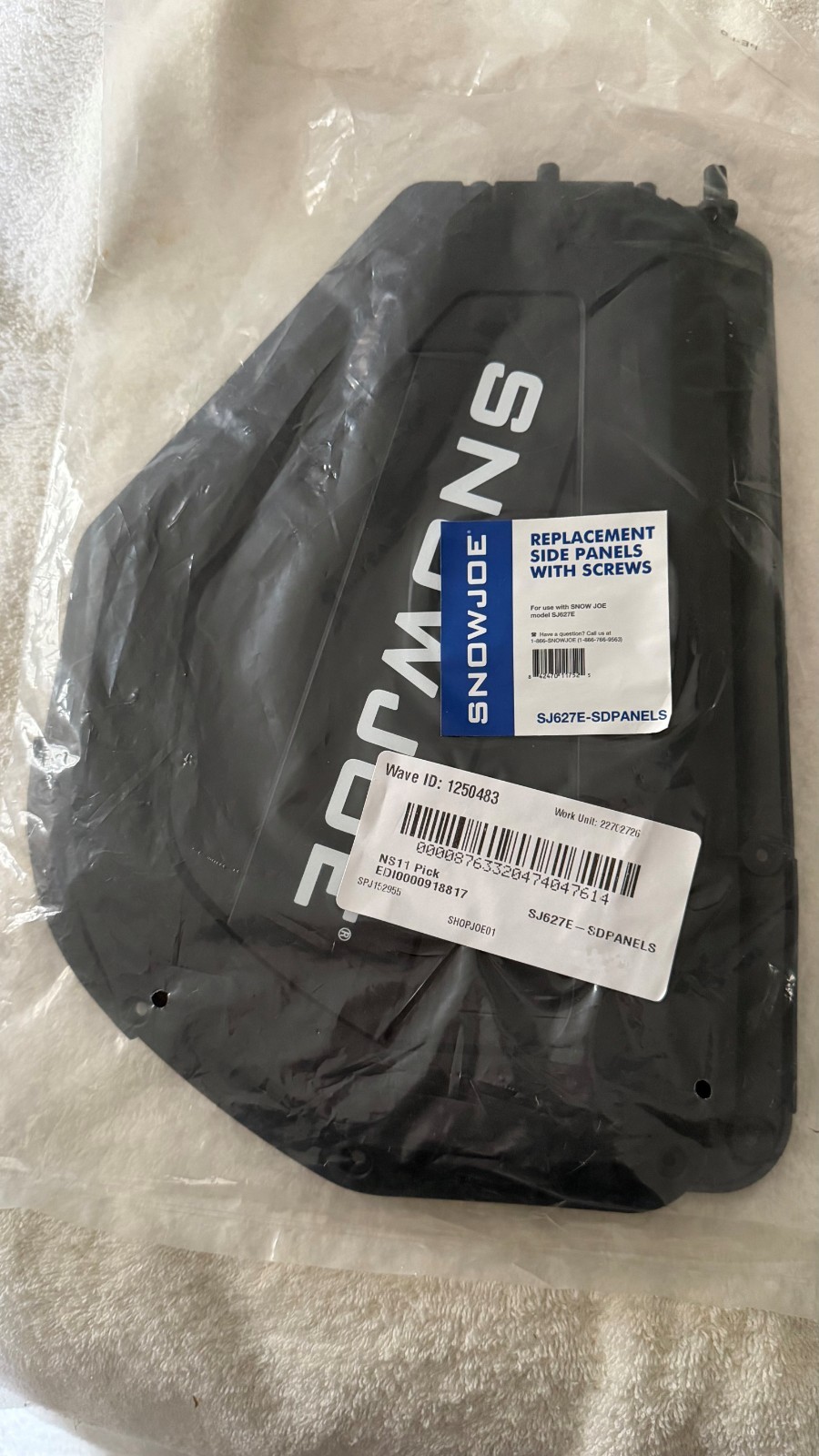 Genuine/New Snow Joe Snow Thrower SJ627E  Side Panels with screws