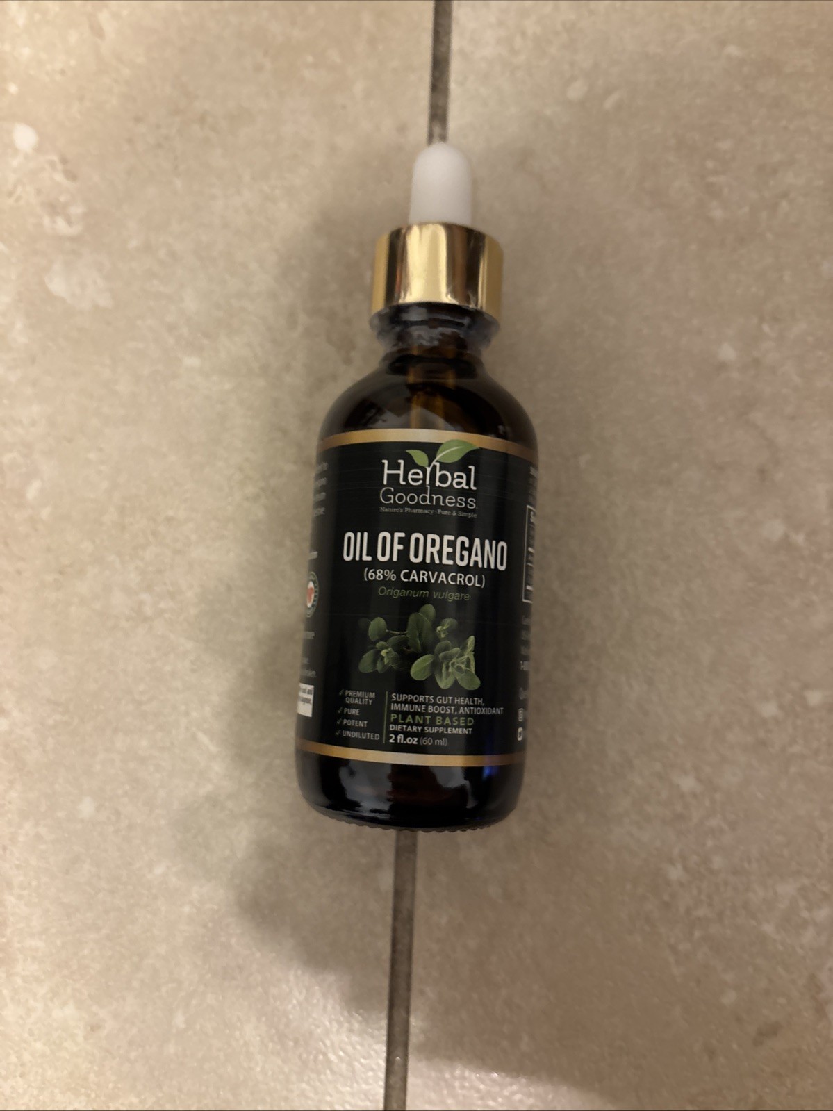 Herbal Goodness Oil of Oregano 68% Carvacrol 2 oz Drops Undiluted EXP 08/2027