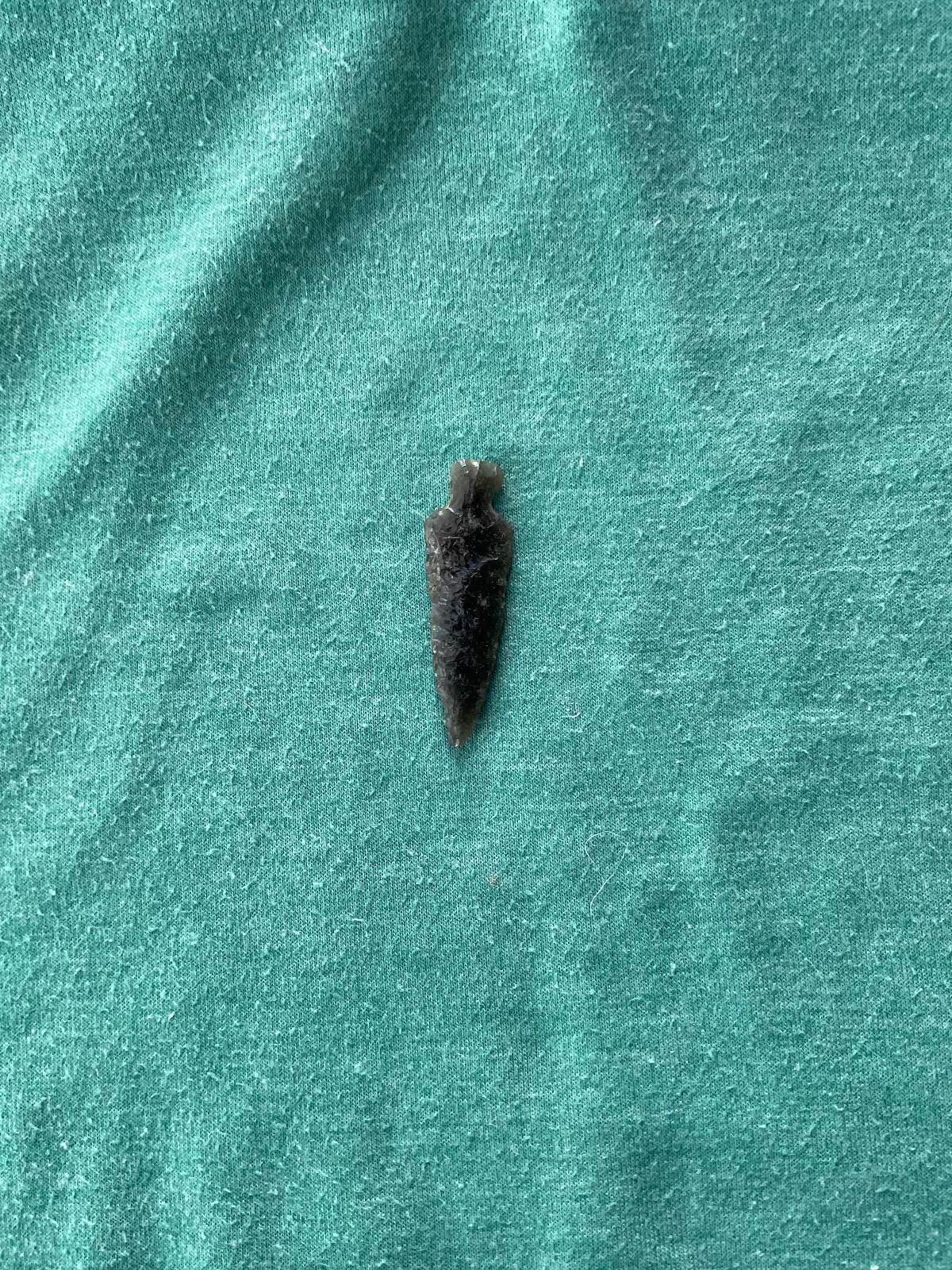 Hand Knapped Black Obsidian Arrowhead Spear Point Primitive Flint Knapping