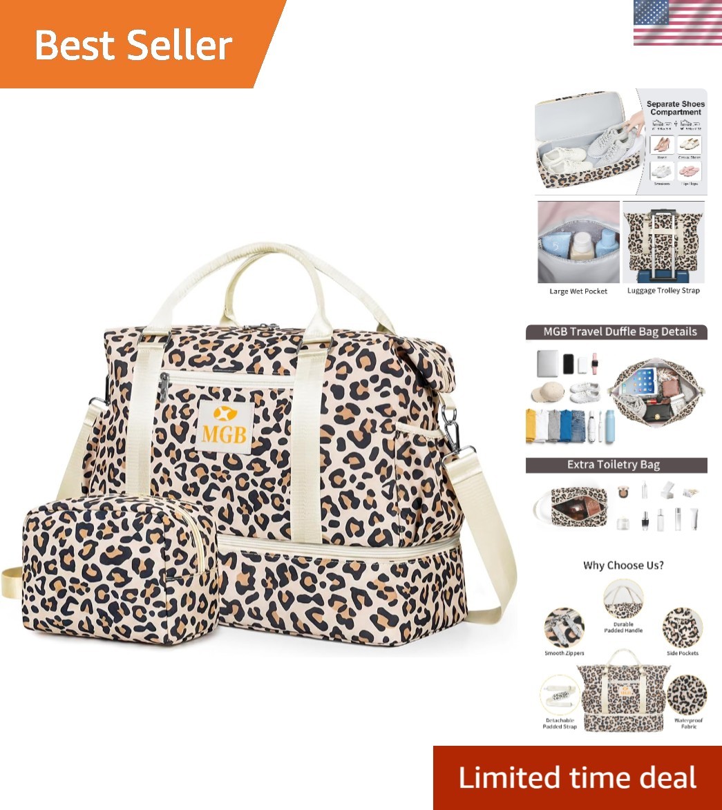 Travel Duffle Bag Women, Large Weekender Overnight Bag Carry on with Toiletry...