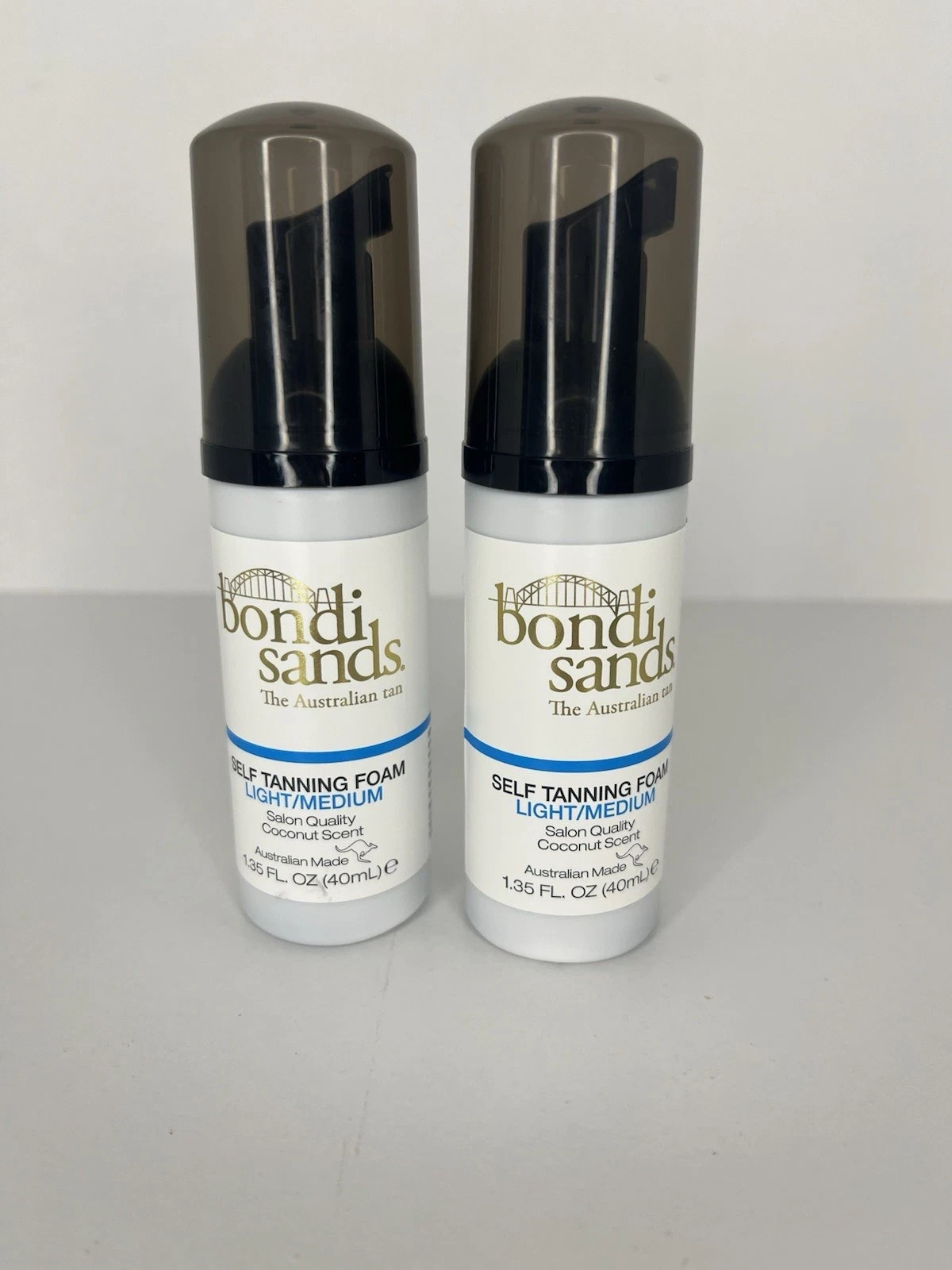 2x Bondi Sands Self Tanning Foam Light/Medium 1.35 Oz Mini New Coconut Scent