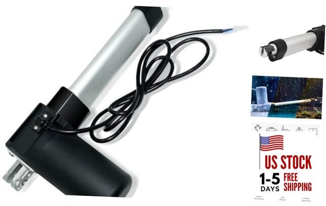  Electric Linear Actuator - 10 Inch Stroke, 400 lbs Force, IP66 10" 400 lbs.