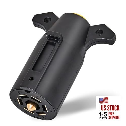  RV 7 Pin Trailer Plug Splice-in Replacement Trailer Side Male End 7 Way Round 