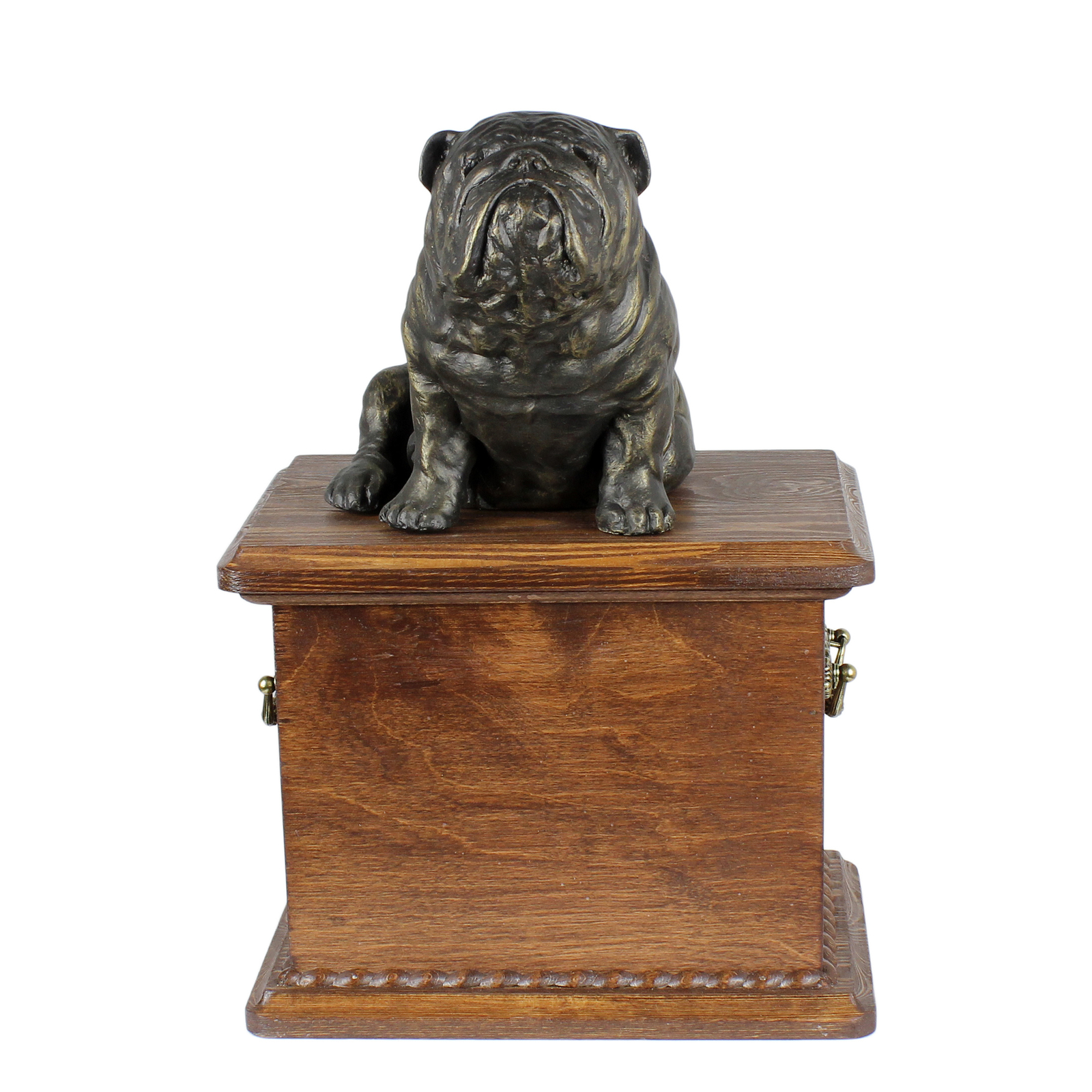 Bulldog Grave With Sitting Figure Art-Dog