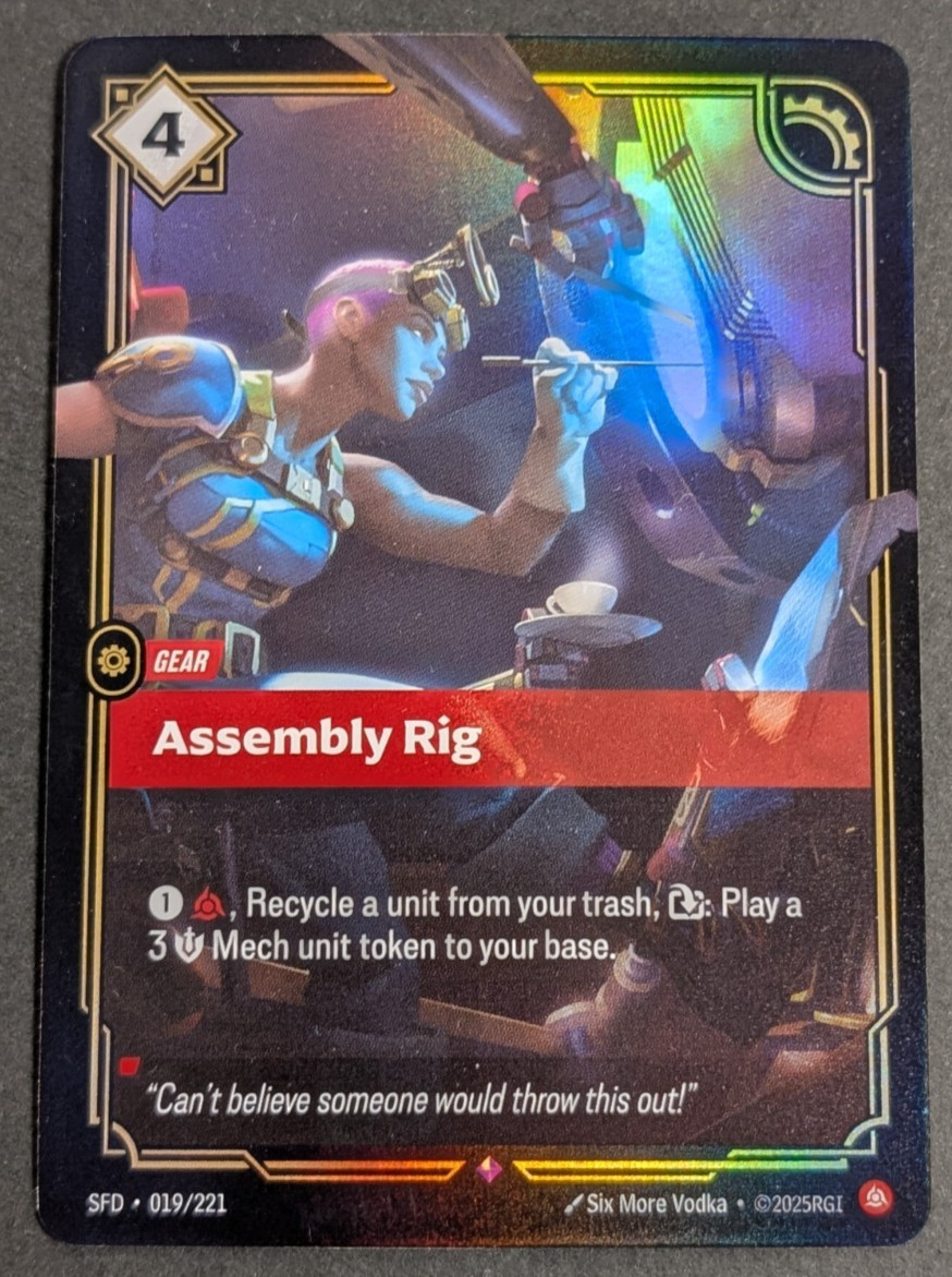 Riftbound Spiritforged - 1x Assembly Rig - NM - Rare Foil - 019/221 - English
