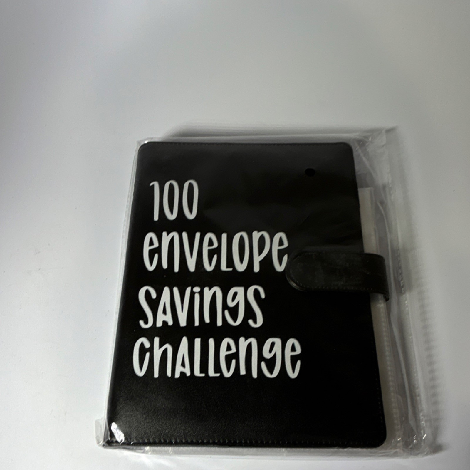 100 Envelope Savings Challenge Binder Set with Tracker & Plastic Sleeves Black
