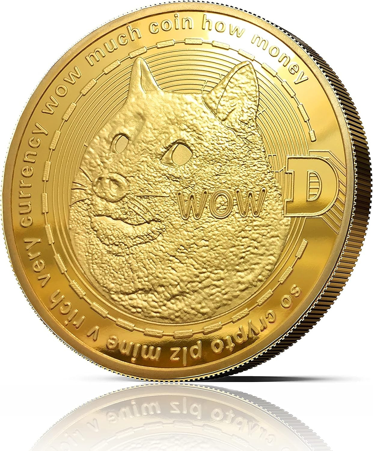 Physical Dogecoin Plated with 24-Carat Gold. a Real Collector‘S Item with Protec