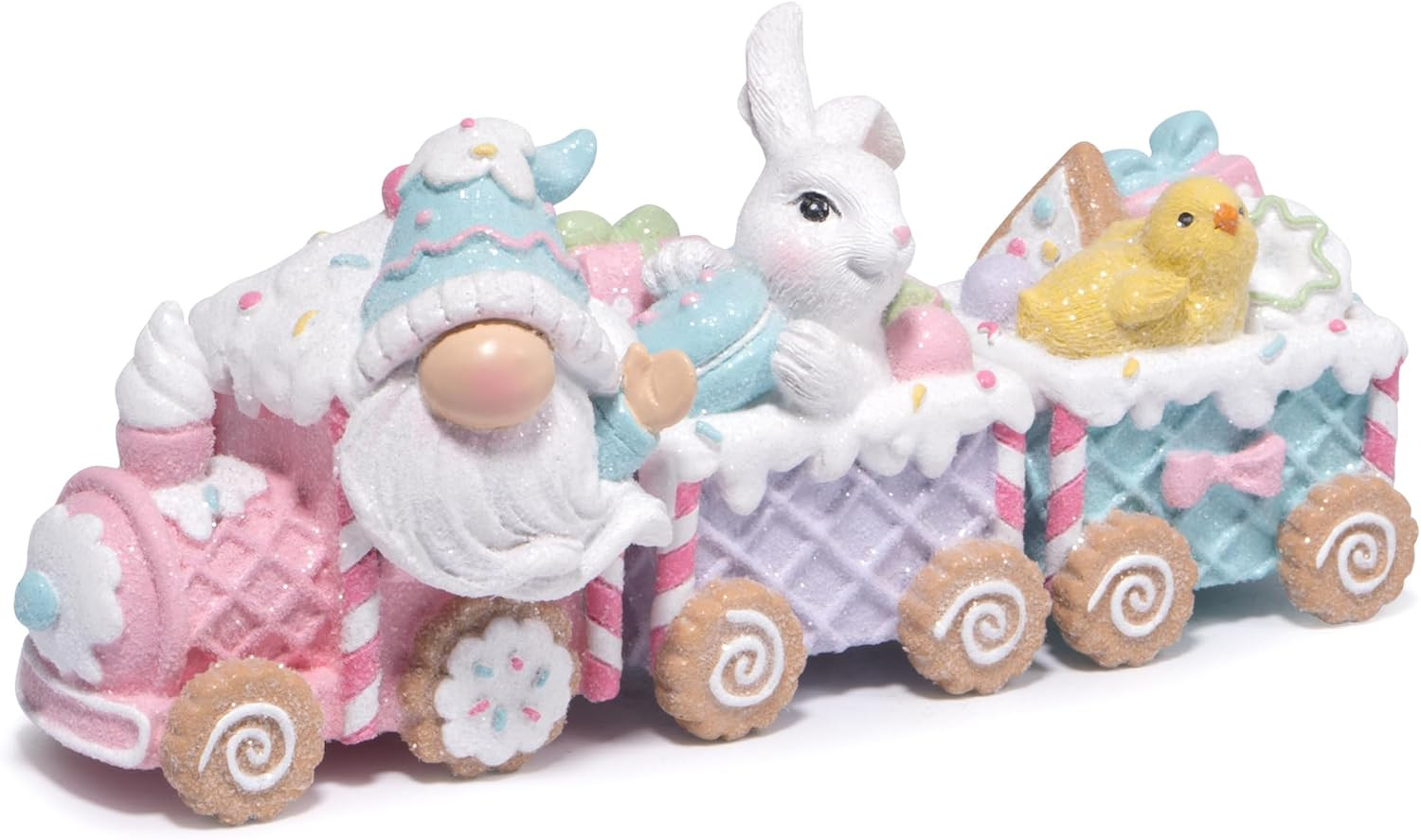 Easter Bunny Train Figurine - Exquisite Resin Easter Home Decoration, Colorful E