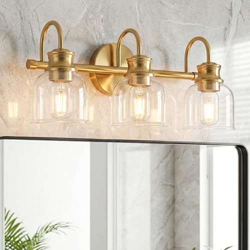 3 Lights 18" Bathroom Vanity Light Fixtures Traditional Classic 3Lights Gold