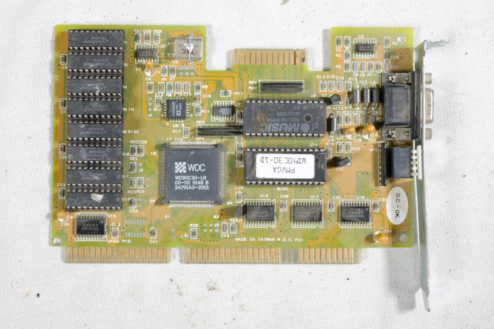 Vintage Western Digital WDC90C30 VGA card 16 bit ISA untested ISAE40