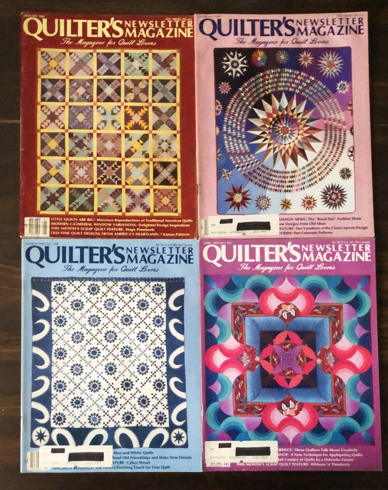 1987 Quilters Newsletter Magazine - Lot of 10