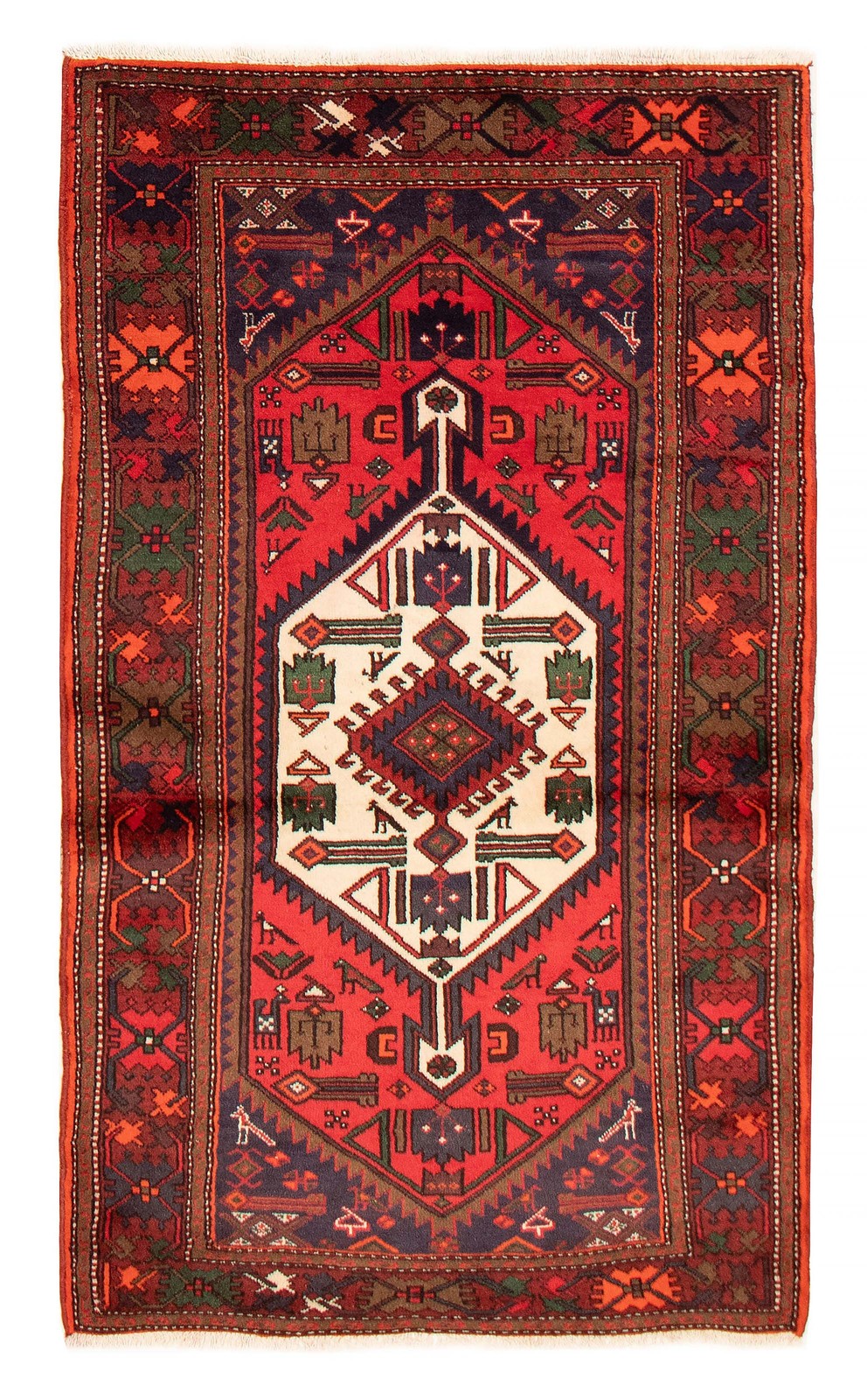 Traditional Vintage Hand-Knotted Oriental Carpet 4'1" x 7'1" Wool Area Rug