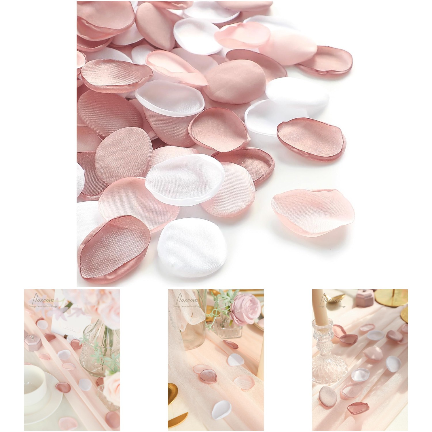 500pcs Dusty Rose Blush Faux Silk Rose Petals Wedding Flower Girl Aisle Scatter