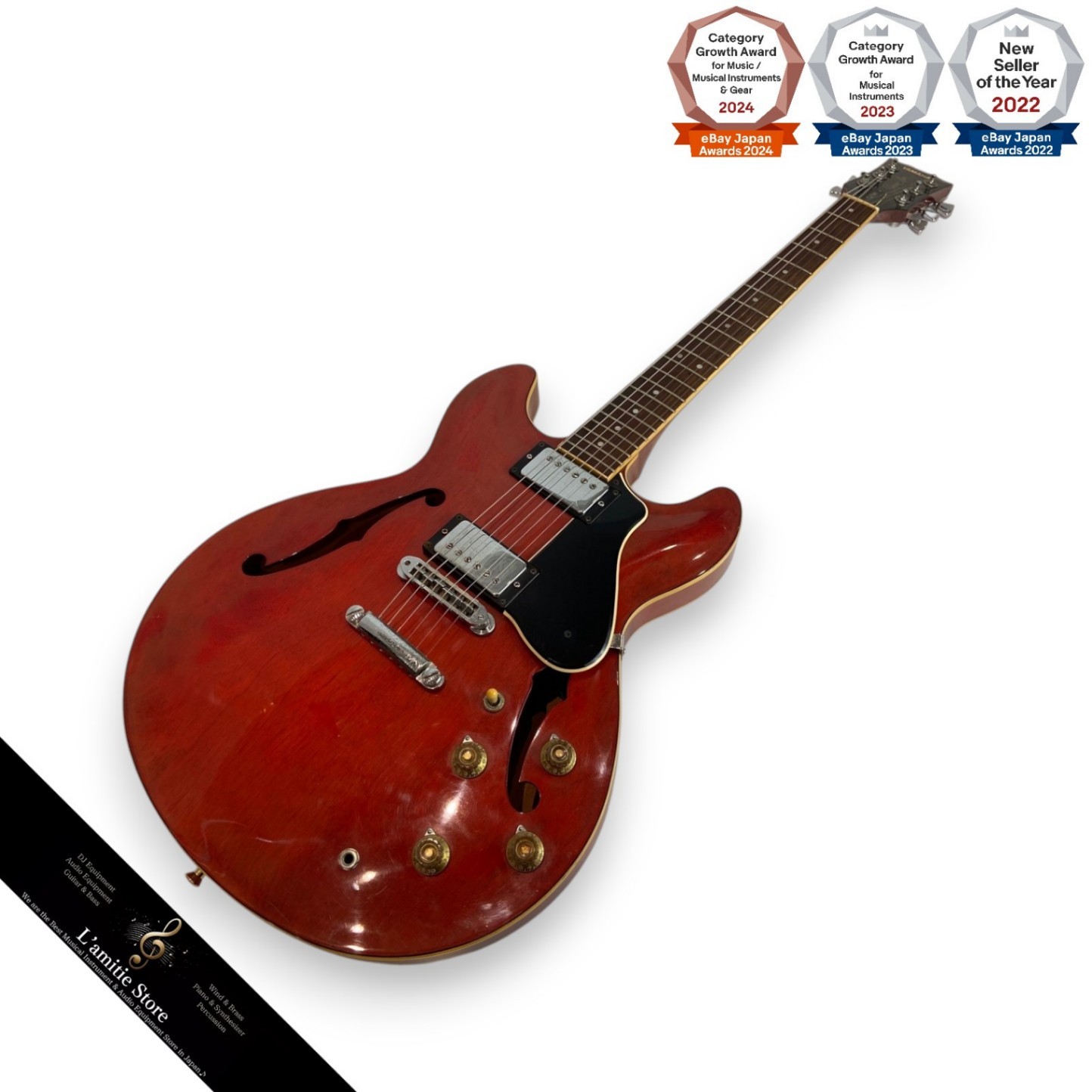 Yamaha SA700 Super Ax Cherry 1979 SemiHollow Guitar Japan Excellent Condition