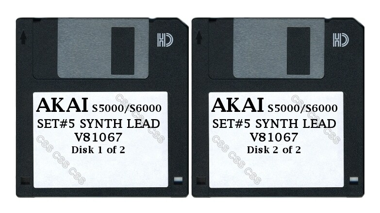 Akai S5000 / S6000 Set of Two Floppy Disks SET#5 SYNTH LEAD V81067