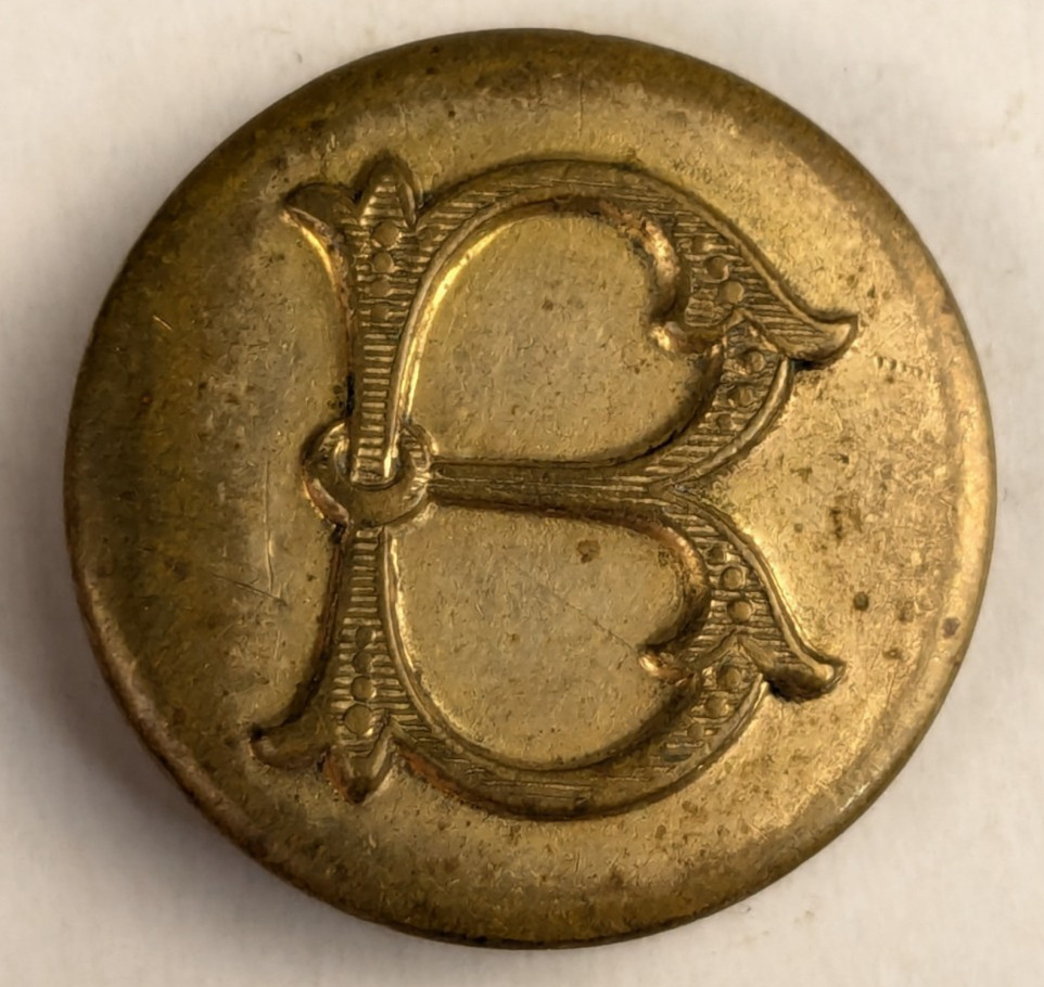 Vintage - Letter B Seal Crest Button Original - M2C