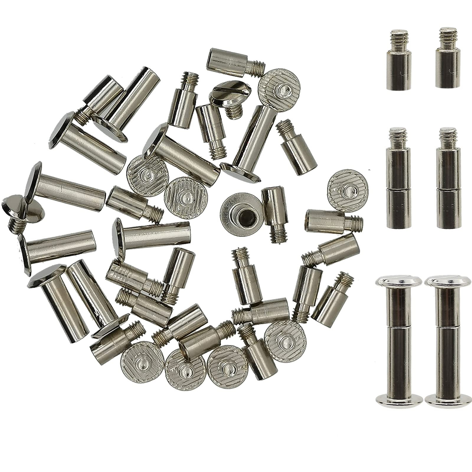 30 Pack Chicago Screws and Extention Posts for small, M5 X 15mm Book 