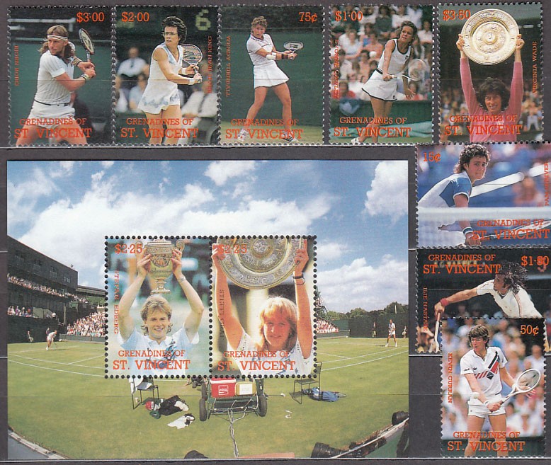 Saint Vincent And The Grenadines - Mail Yvert 562/9+H.25 ** MNH Tennis Sports