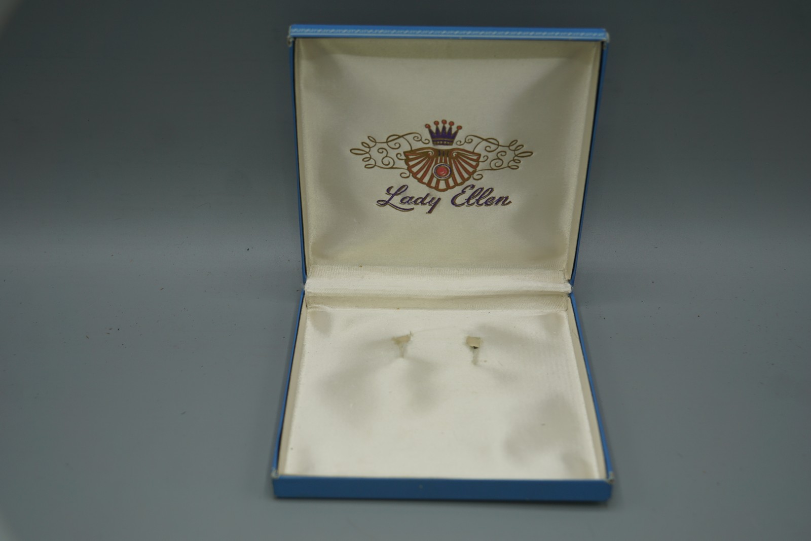 Vintage Lady Ellen Light Blue Jewelry Presentation Gift Box Empty 7.5" Square