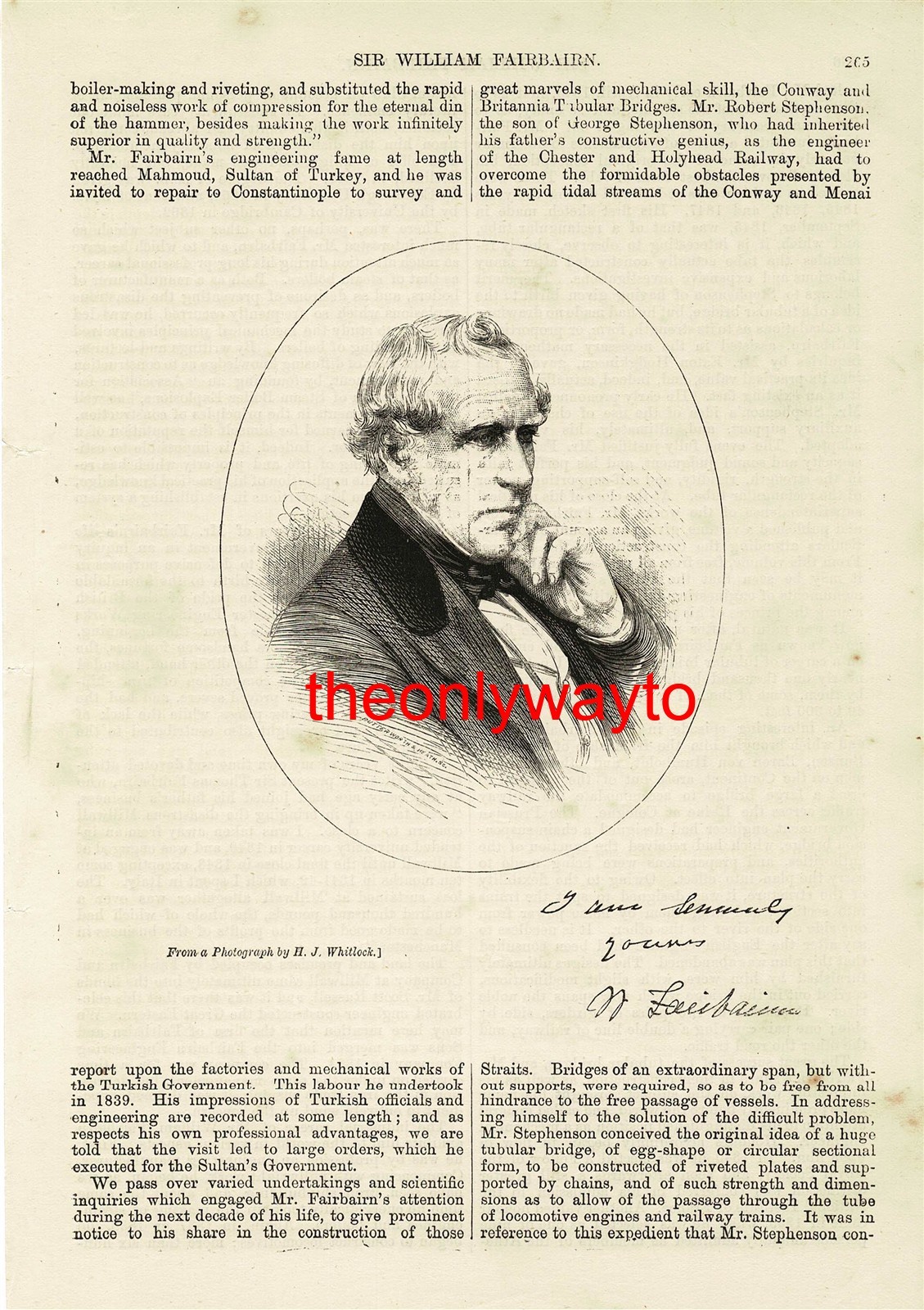 Sir William Fairburn, Scottish Engineer, Book Illustration (Print), 1877