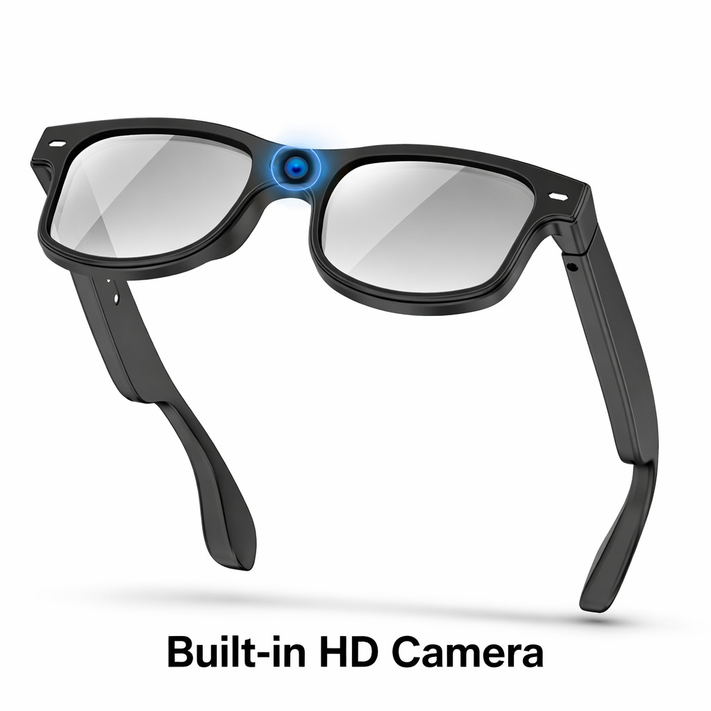 AI Smart Glasses with Camera Bluetooth Call Video 1080p HD--Support iOS Android