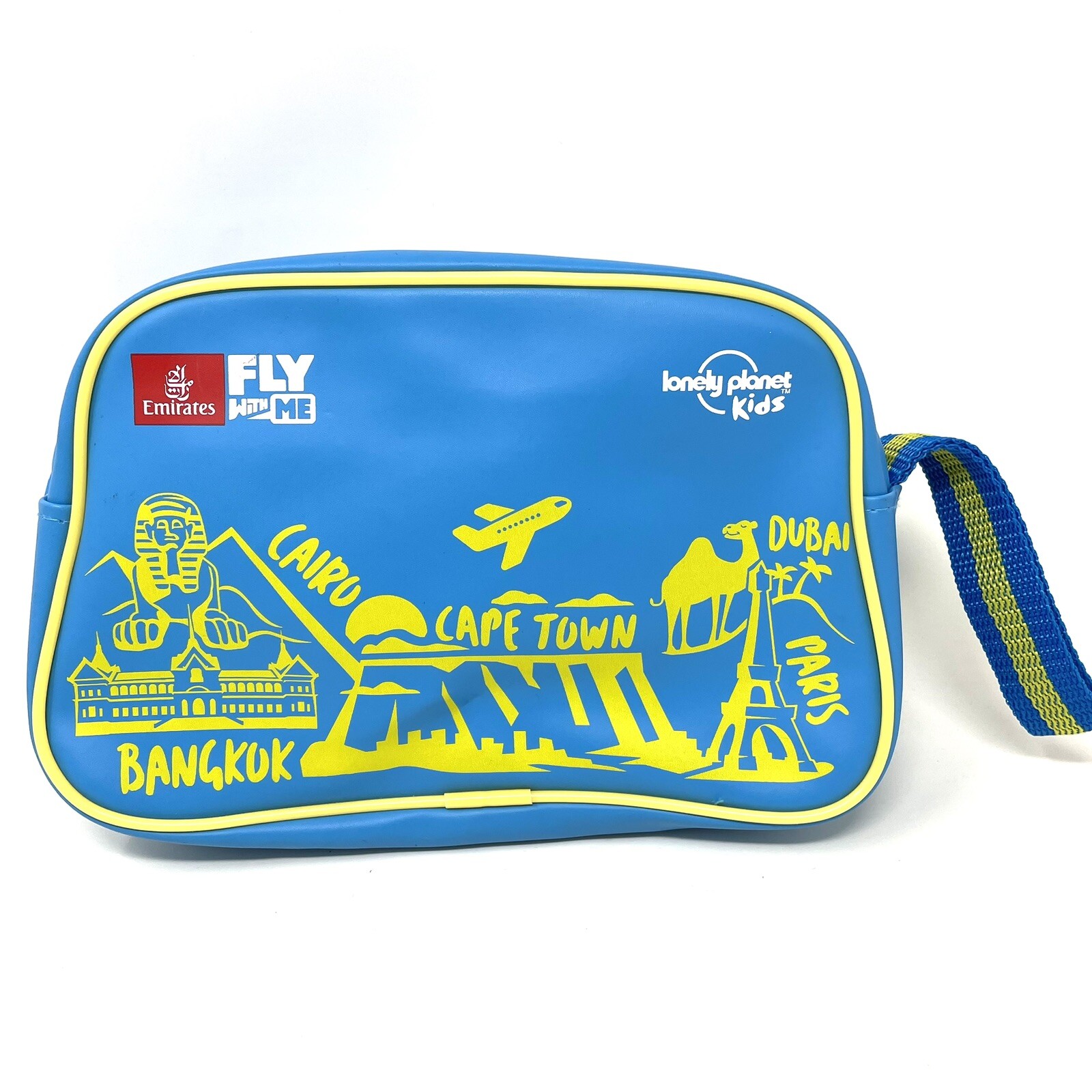 Emirates Fly With Me Lonely Planet Kids Toiletry Blue Bag Makeup Travel Pouch