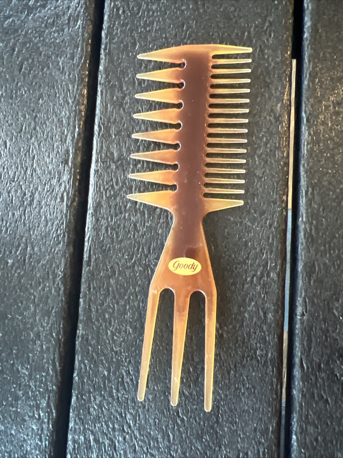 Vintage Goody Exquisite Versa-Comb 6” Hair Lift Pick 3-in-1 Brown