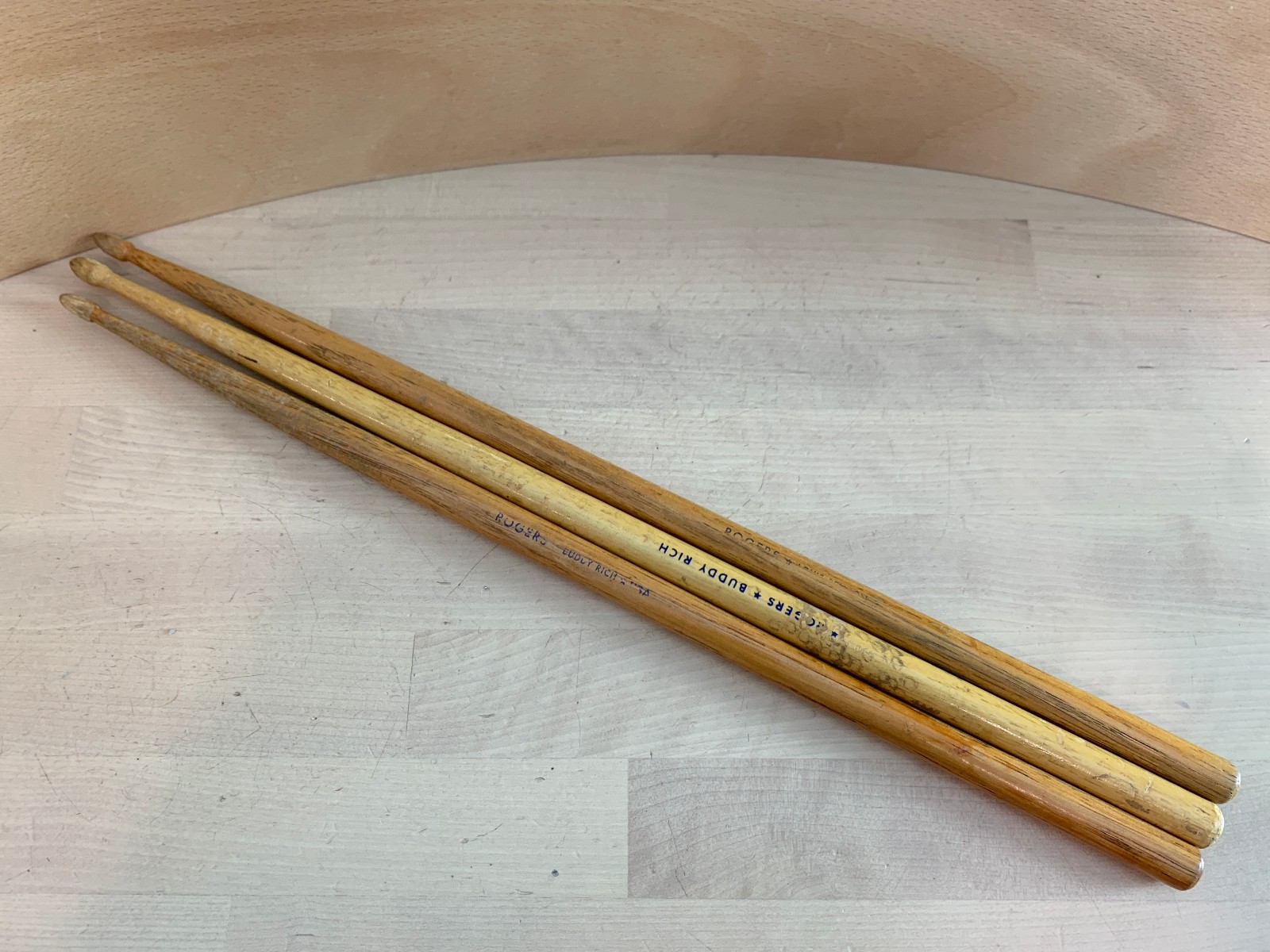 ROGERS Buddy Rich Signature Model Drumsticks Lot of 3x 60s Vtg Drum Sticks USA