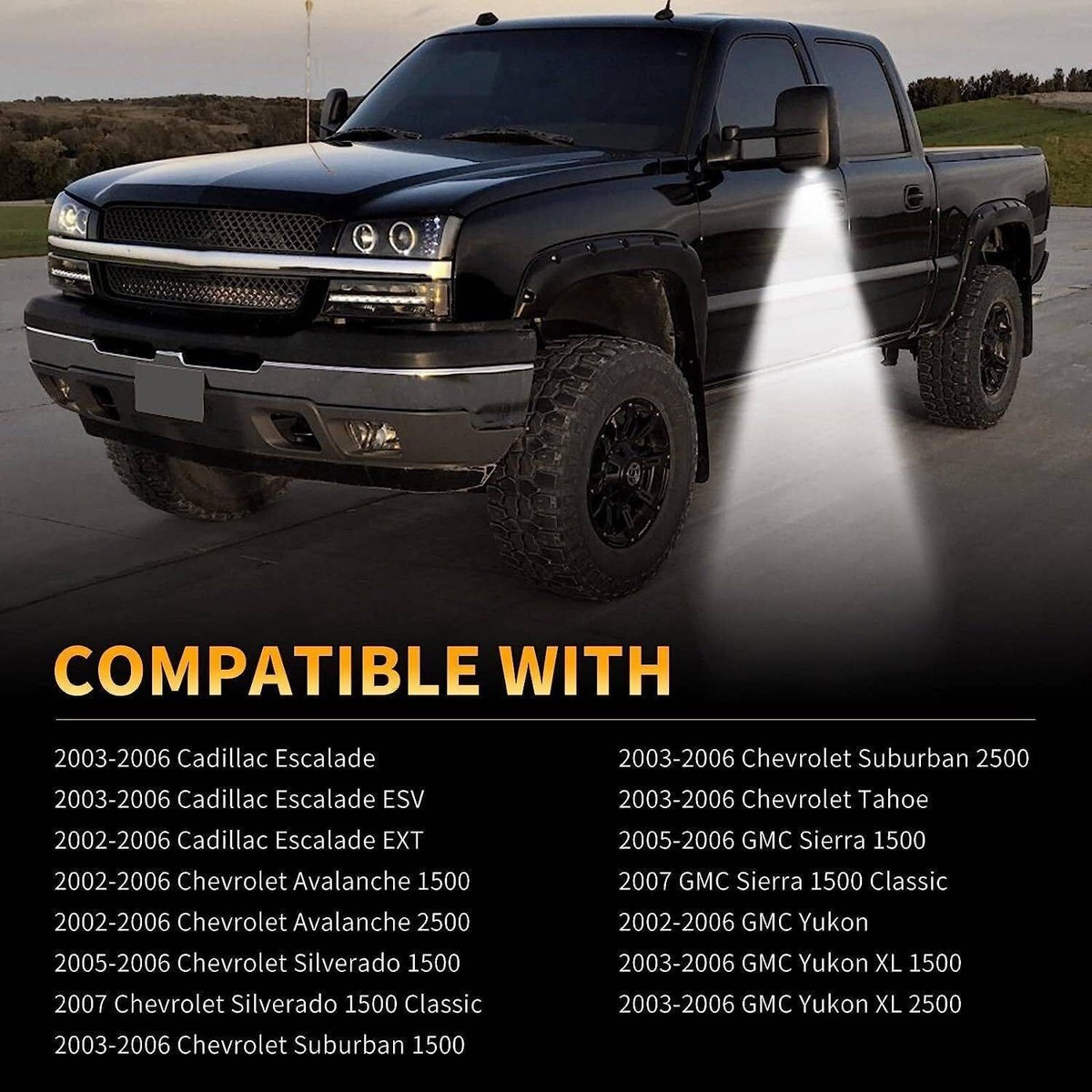 Under Light For Mirror LED Side Mirror Puddle Lights For 03-06 Escalade Silverad