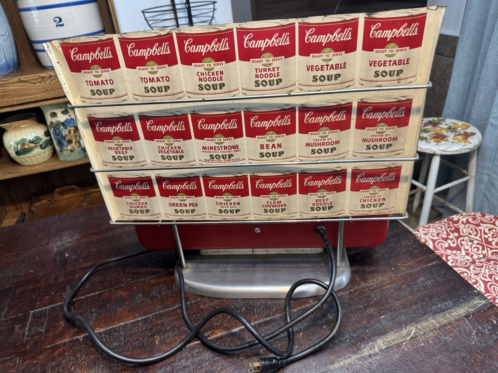 1960 Campbell Hot Soup Warmer Rack, Complete, Works