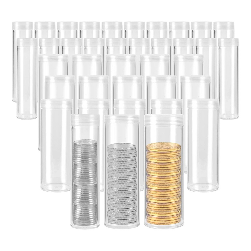 Clear Plastic Coin Tubes  Coin Tubes Coin Collection Supplies B8B26939