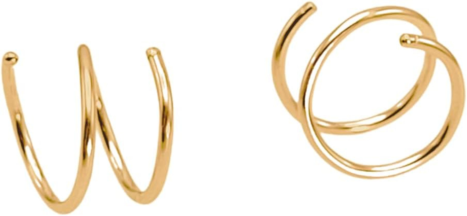 Gold Double Hoop Twist Earrings for Single Piercing. Tiny Spiral Huggie Hoop Ill