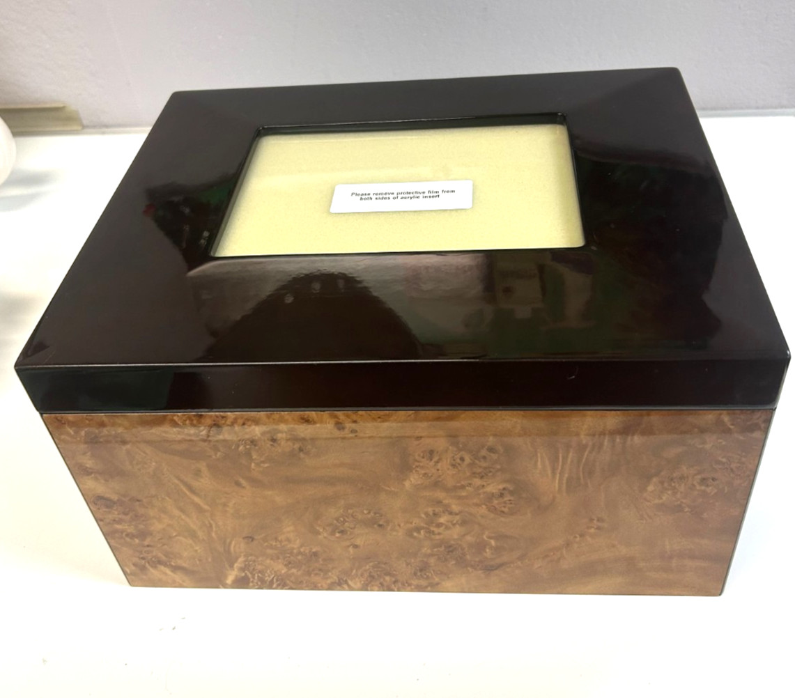 Cremation Memorial Urn Kit Biodegradable With Cherry Burl Wood Top