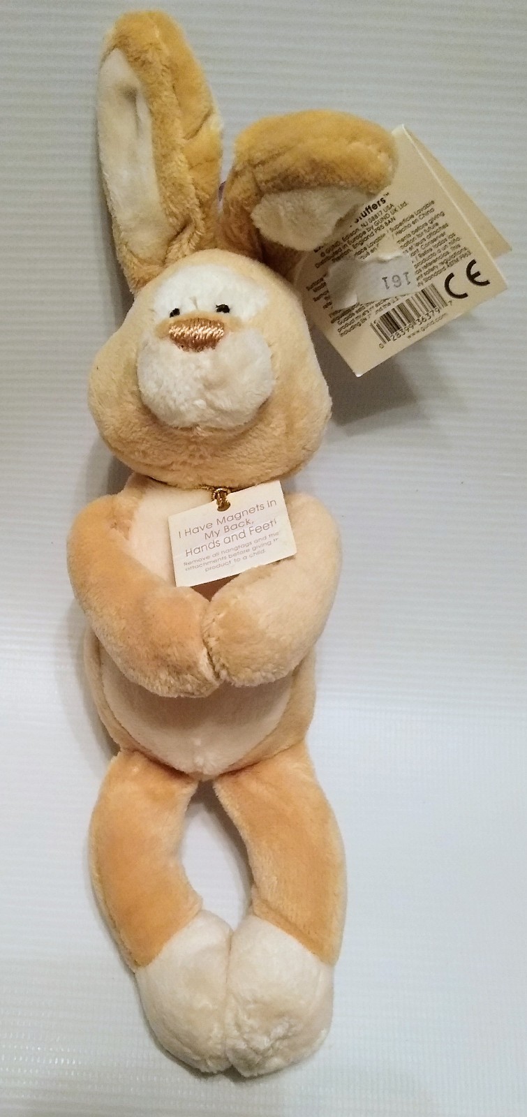 Gund Holiday Magnatudes Easter Bunny Tan White Plush Stuffed Toy 9" Magnetic New