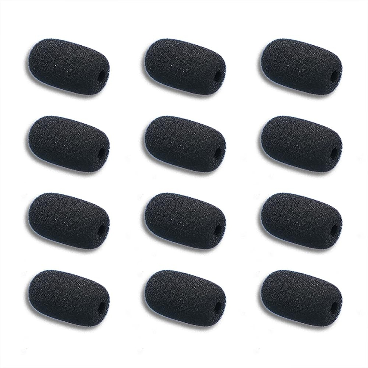12 Pieces Foam Windscreen for Headset Microphone, 0.2" Diameter Microphone Po...
