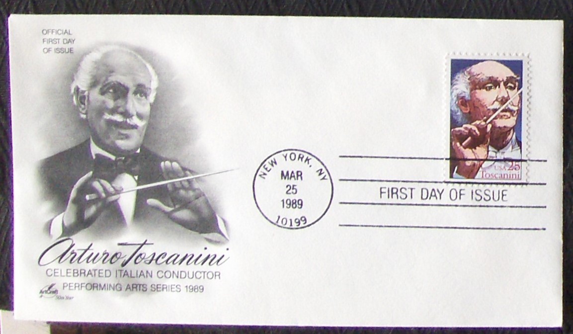 US FDC 25¢ SC #2411 ARTURO TOSCANINI 1989 Art Craft.
