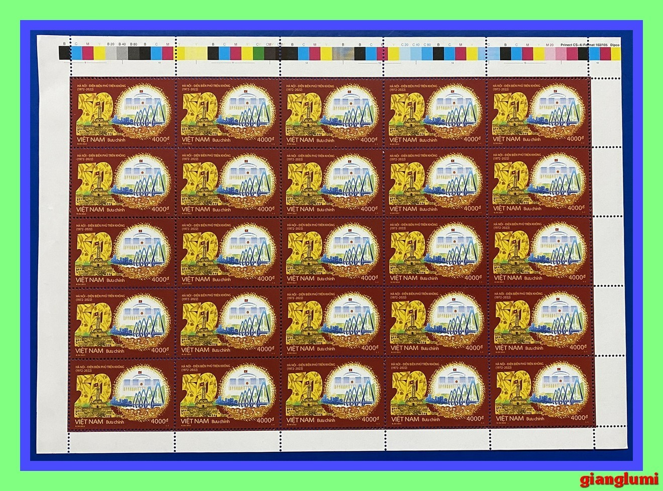 Vietnam Withdrawn stamp Hanoi - Dien Bien Phu in the air Sheet 25 MNH