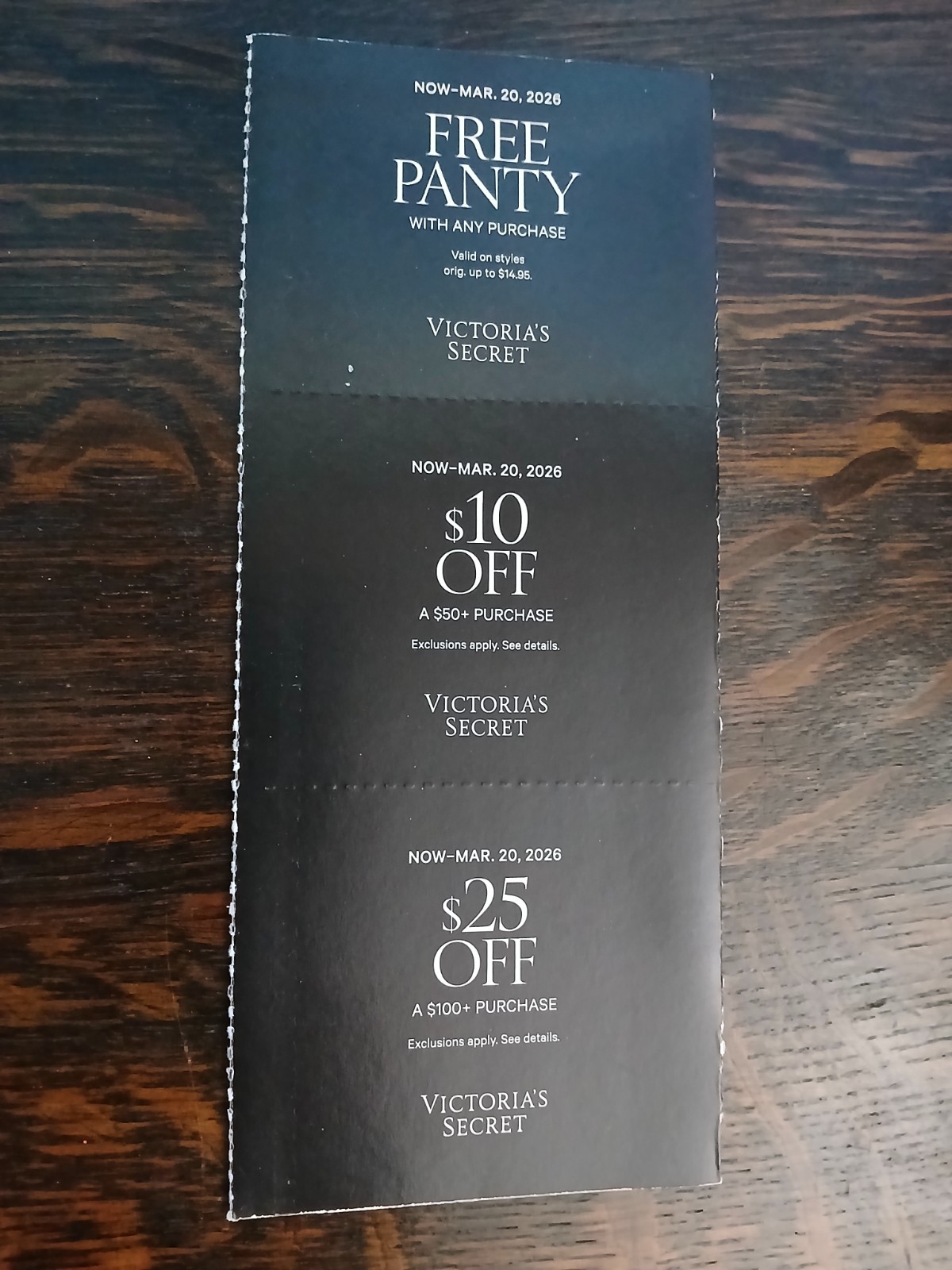 (3) Victoria's Secret Coupons $35 Value & Gift Valid Until March 20,  2026