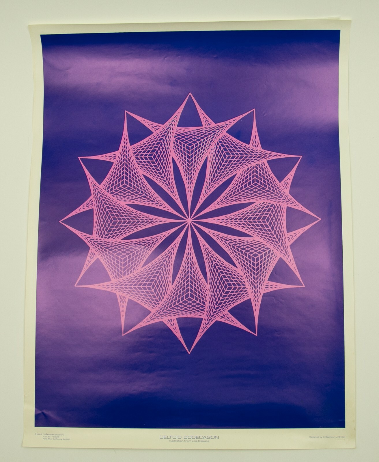 Vintage 1969 Deltoid Dodecagon Geometric Poster Print Colorful Art Rare