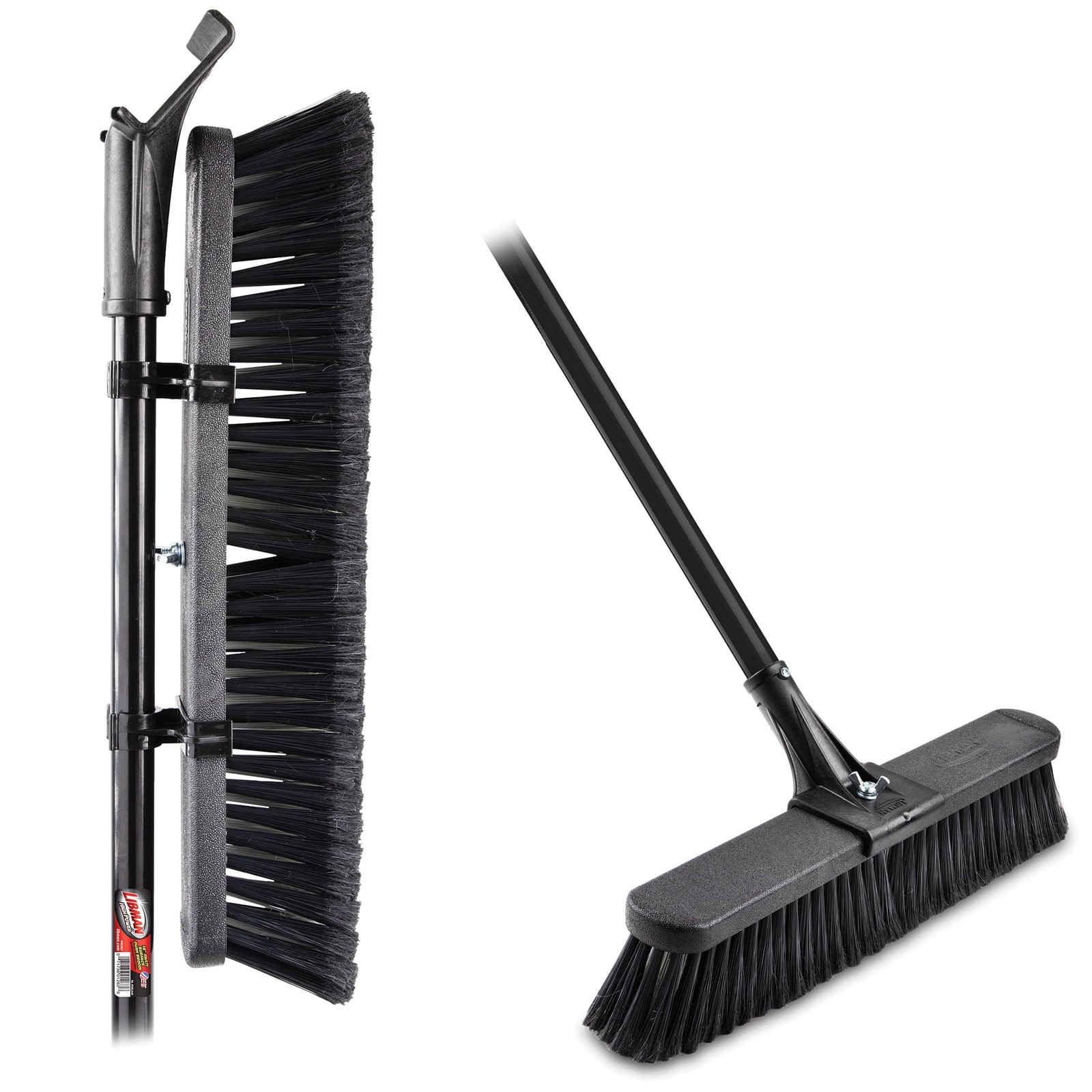 18" High Power Push Broom Multi-Surface Steel Handle